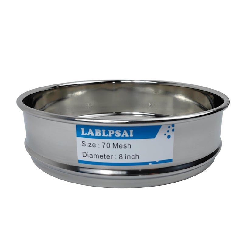 LABLPSAI 70 Mesh Lab Sieves 8" Diameter 304 Stainless Steel Wire Cloth Test Sieve for Industrial Laboratory Home - Image 1